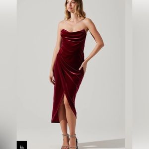 Astr the label. Meghan velvet draped mini dress